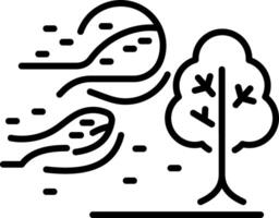 A line style icon of strong wind vector