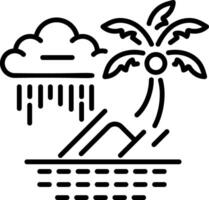 A line style icon of tropical rain vector