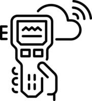 Doppler device icon in linear style vector