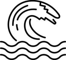 Tidal wave icon in linear style vector