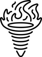 A line style icon of fire tornado vector