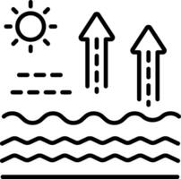 Evaporation process icon in linear style vector