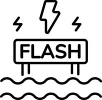 Flash flood icon in linear style vector
