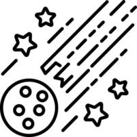 Meteor shower icon in linear style vector