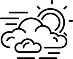 Partly cloudy weather icon in line style vector
