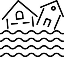 Flood destruction icon in linear style vector