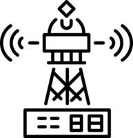Signal tower icon in linear style vector
