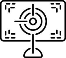 A line style icon of radar screen vector