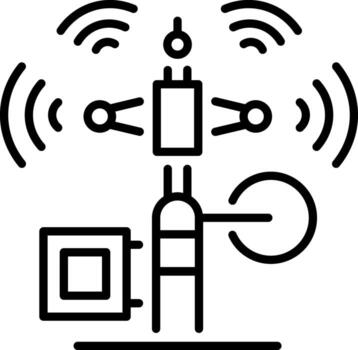 A line style icon of an anemometer device vector