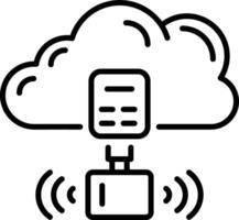 A line style icon of cloud sensor vector