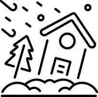 Snowstorm icon in linear style vector