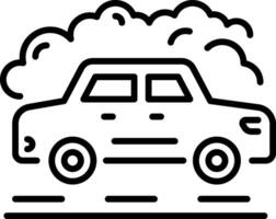 Car pollution icon in linear style vector