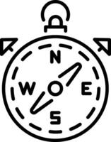 Compass icon in linear style vector