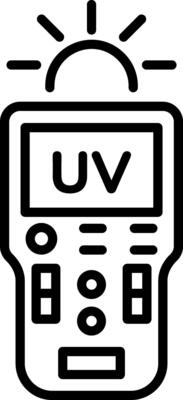 Uv detector icon in linear style