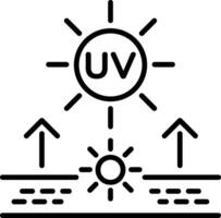 Uv index icon in linear style vector