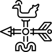 A line style icon of weather vane vector