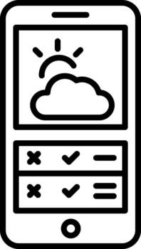 un línea estilo icono de clima aplicación vector