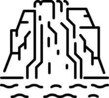 Waterfall icon in linear style vector