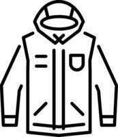 Weatherproof jacket icon in linear style vector