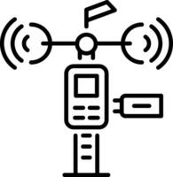 Wind gauge icon in linear style vector