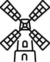 Windmill icon in linear style vector