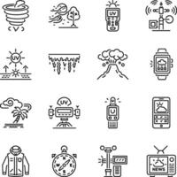 Collection of Linear Style Atmospheric Icons vector