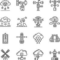 Collection of Linear Style Weather Icons vector