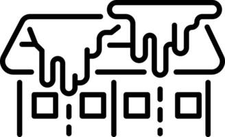 Winter house icon in linear style vector