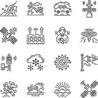Collection of Linear Style Meteorology Icons vector
