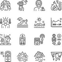 Bundle of Linear Style Climatology Icons vector