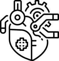 Artificial heart icon in linear style vector