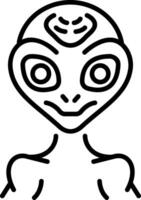 Trendy Alien character icon in linear style vector