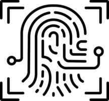 A line style icon of biometric technology vector