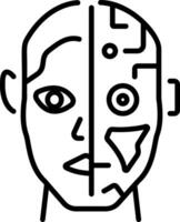 Human robot icon in linear style vector