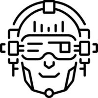 A line style icon of cyber headset vector
