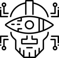 Ai vision icon in linear style vector