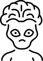 Alien mind icon in linear style vector