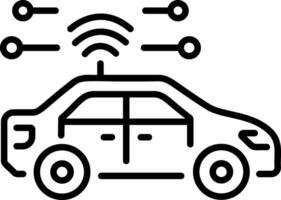 A line style icon of smart car vector