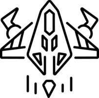A line style icon of space starship vector