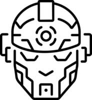 Smart helmet icon in linear style vector