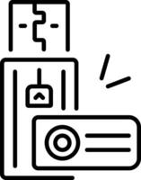 Usb device icon in linear style vector