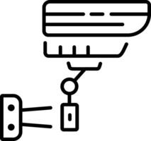 Surveillance camera icon in linear style vector