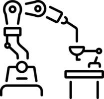 Surgical robot icon in linear style vector