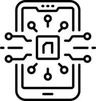 Ai phone icon in linear style vector