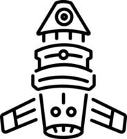 Orbital cannon icon in linear style vector