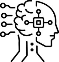 A line style icon of robot brain vector