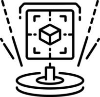 Trendy line style icon of holographic display vector
