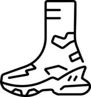 A line style icon of cyberpunk boot vector