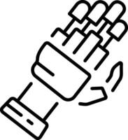 A linear icon of robotic hand vector