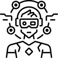A line style icon of cyberpunk person vector